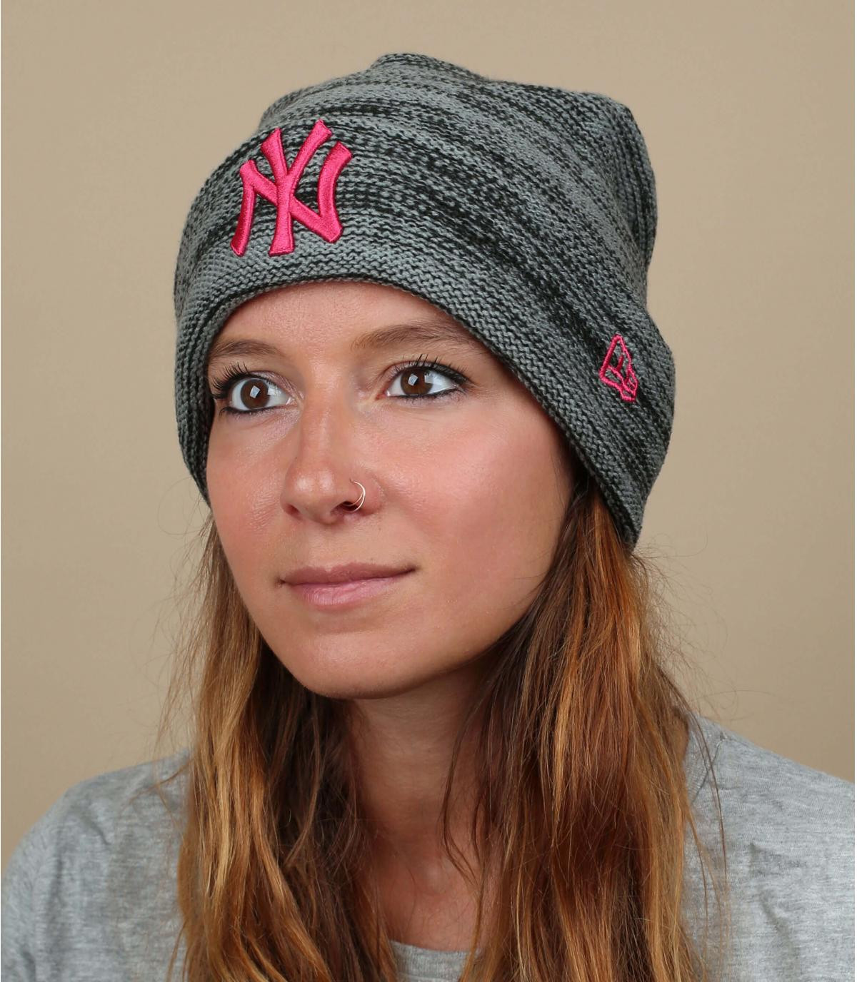 grey pink NY beanie Wmns NY Marl Knit gray beetroot grey pink NY beanie Wmns NY Marl Knit gray beetroot